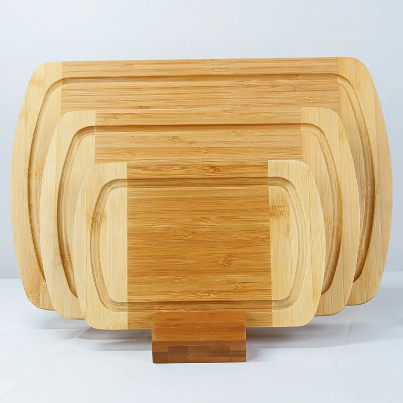 3-Piece 2-Tone Rectangular Bamboo Cutting Board Set