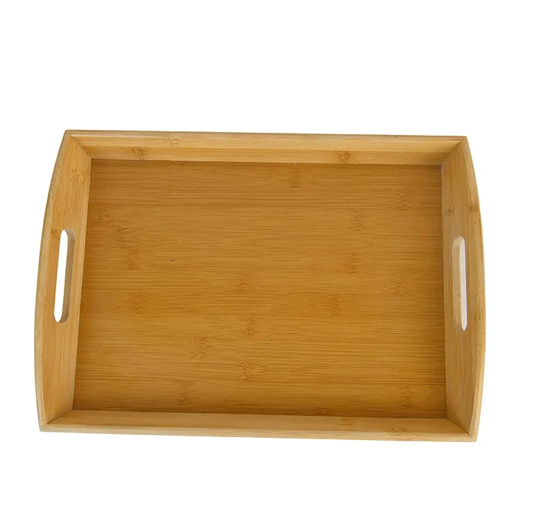 3-piece Nesting Bamboo Tray Set with Handles