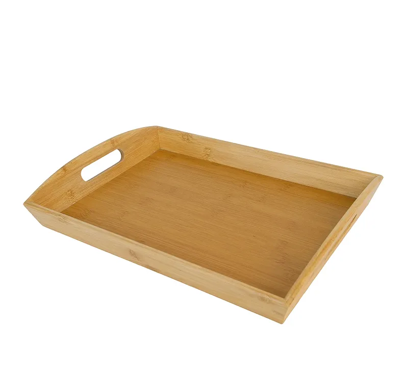 3-piece Nesting Bamboo Tray Set with Handles