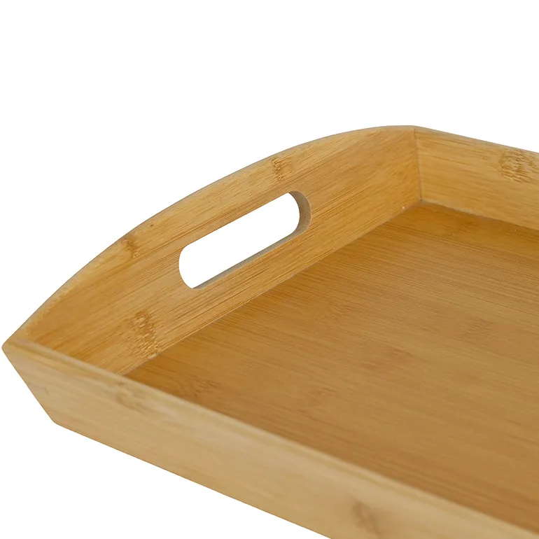 3-piece Nesting Bamboo Tray Set with Handles