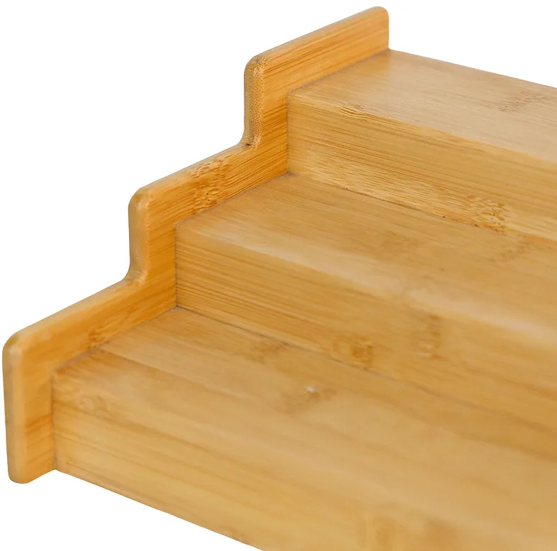 3-Tiered Bamboo Display Shelf.