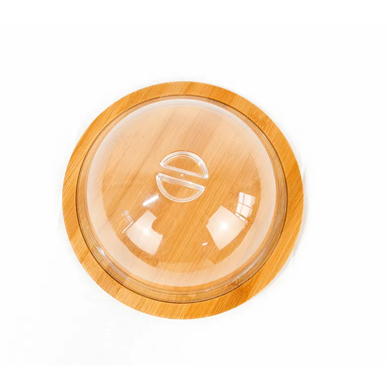 Bamboo Base Tray with Transparent Cover