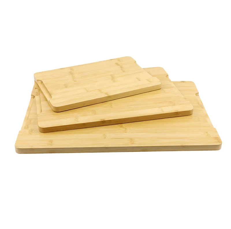 Bamboo cutting board set with juice groove