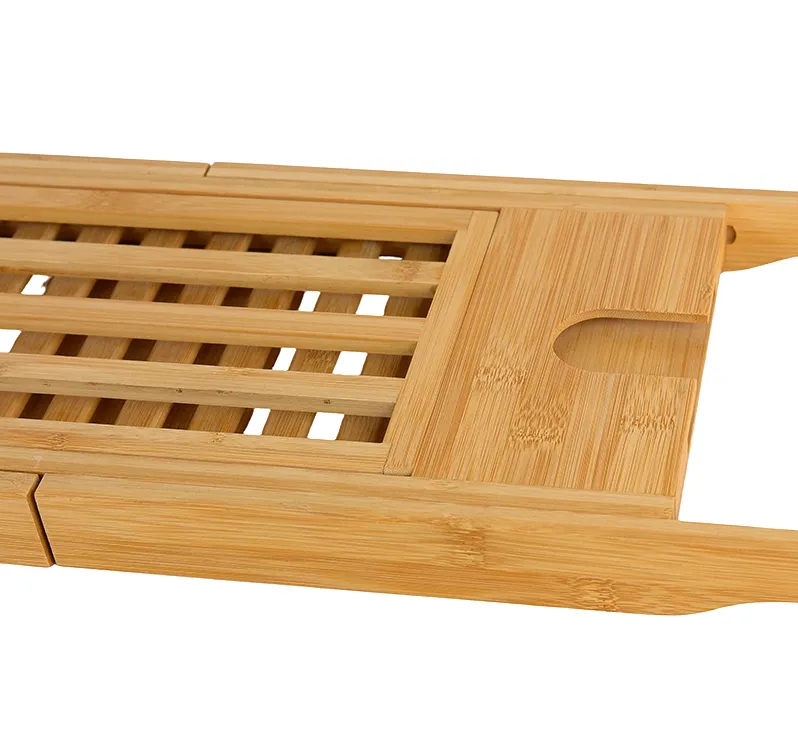 Bamboo Multi-functional Bathtub Rack