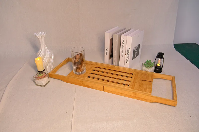 Bamboo Multi-functional Bathtub Rack