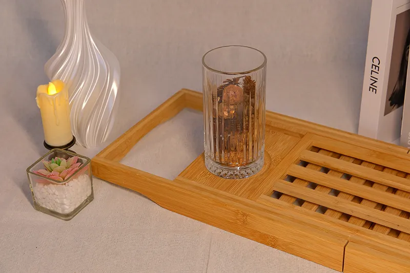 Bamboo Multi-functional Bathtub Rack