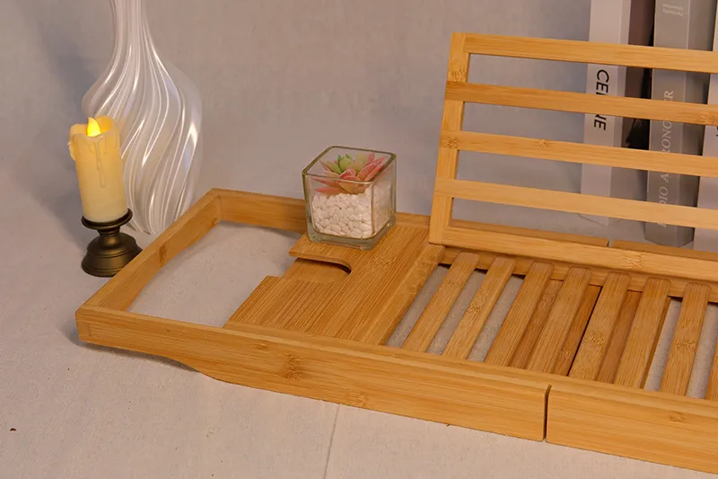 Bamboo Multi-functional Bathtub Rack