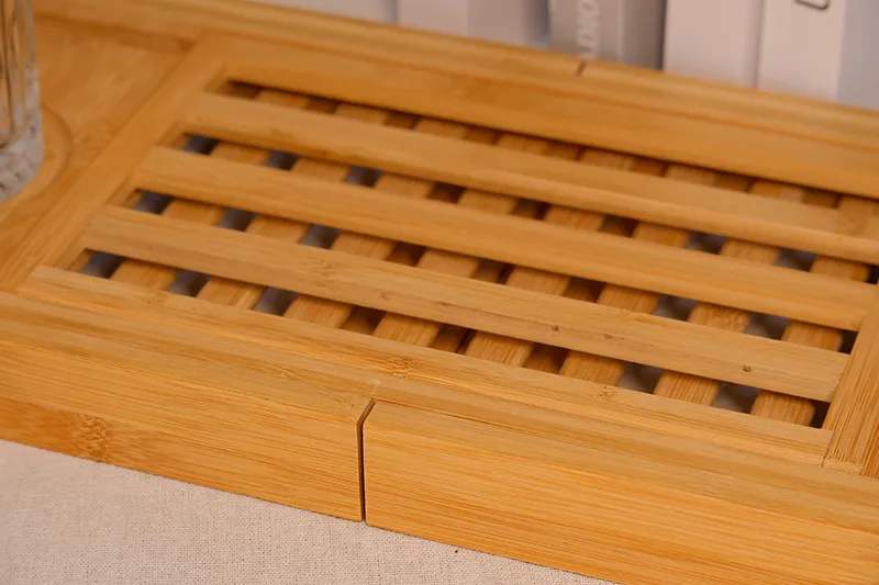 Bamboo Multi-functional Bathtub Rack