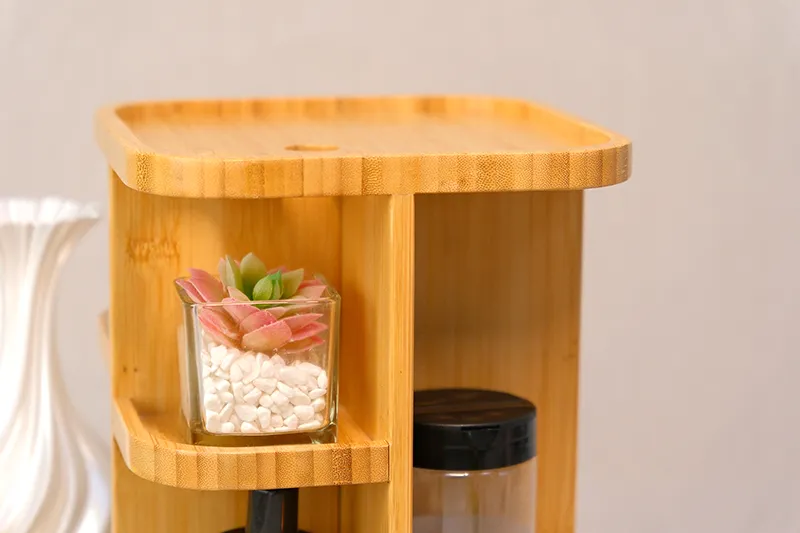 Bamboo Rotating Storage Rack