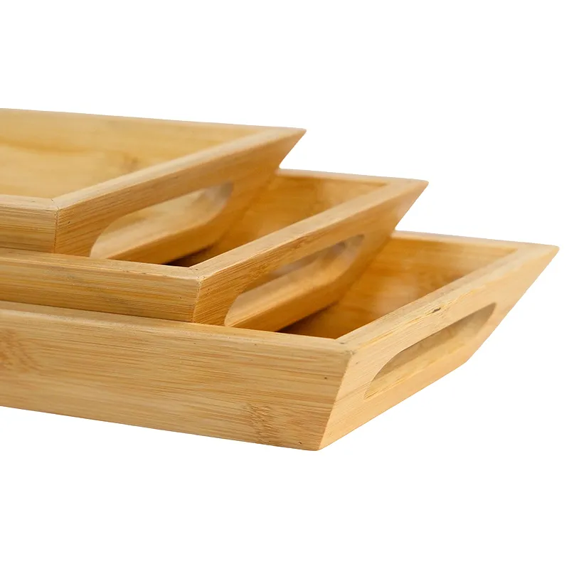 Boat-shaped Bamboo Tray with Handles