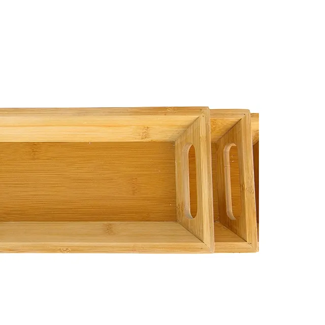 Boat-shaped Bamboo Tray with Handles