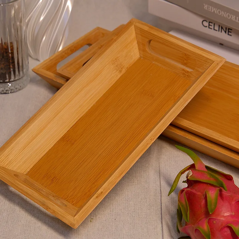 Boat-shaped Bamboo Tray with Handles