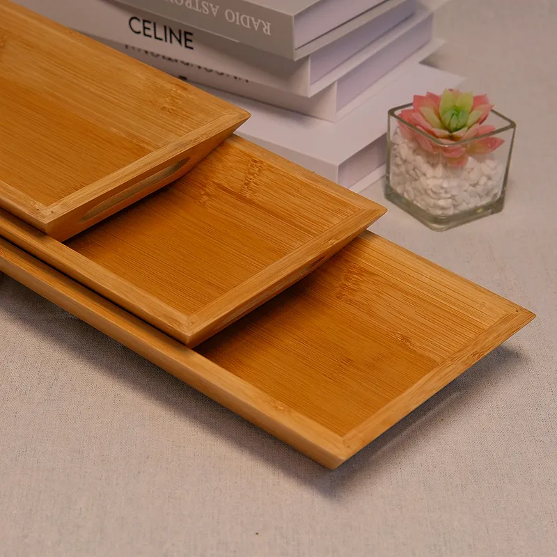 Boat-shaped Bamboo Tray with Handles