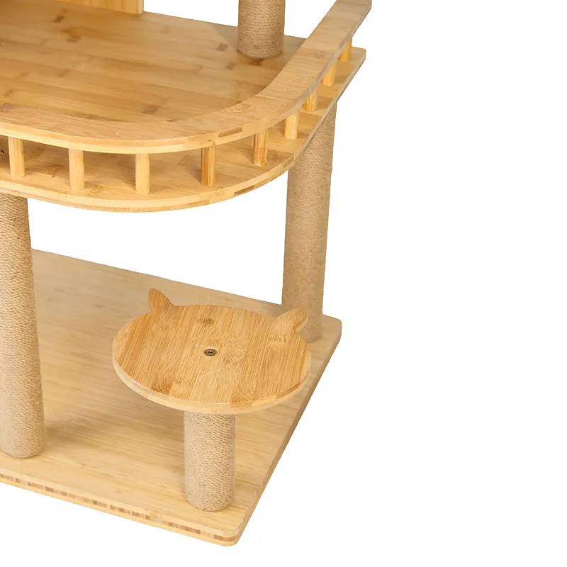 Cat-shaped Bamboo Cat Climbing Frame