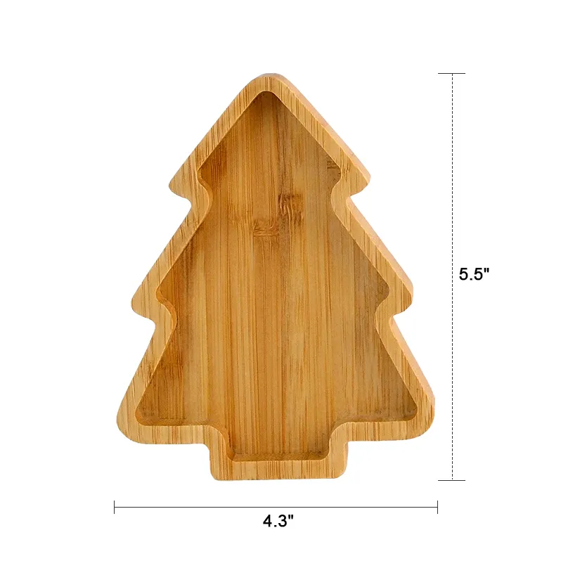 Christmas Tree Shaped Bamboo Serving Tray