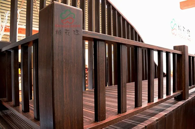 Dark Carbonized Outdoor Bamboo Railing