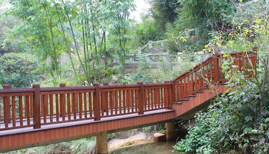 Dark Carbonized Outdoor Bamboo Railing