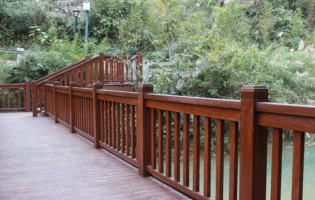 Dark Carbonized Outdoor Bamboo Railing