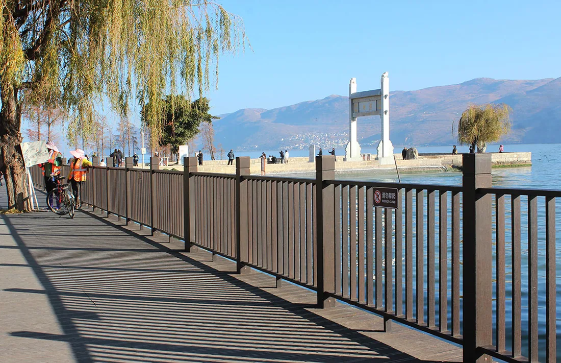 Dark Carbonized Outdoor Bamboo Railing