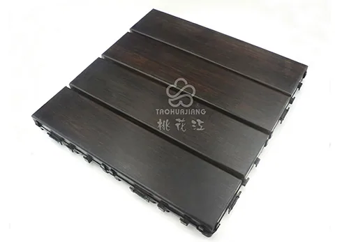 High-Carbon Interlocking Bamboo Deck Tile