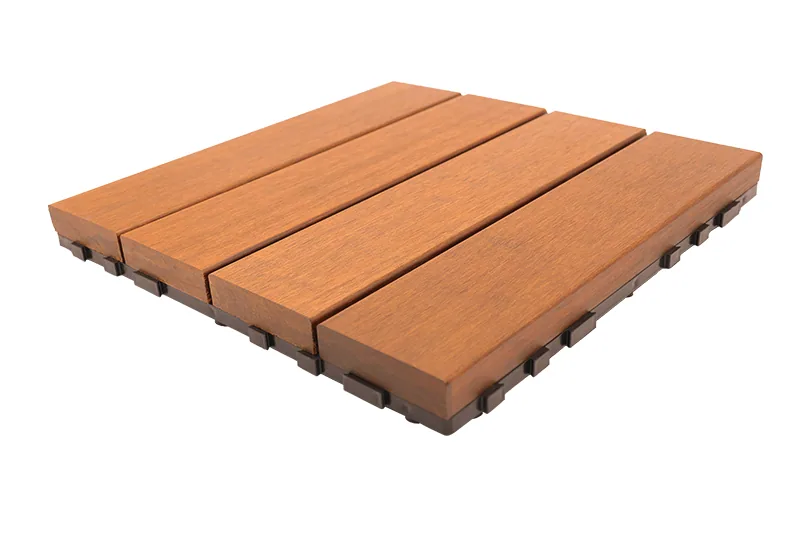 Light Carbonized Interlocking Bamboo Deck Tile