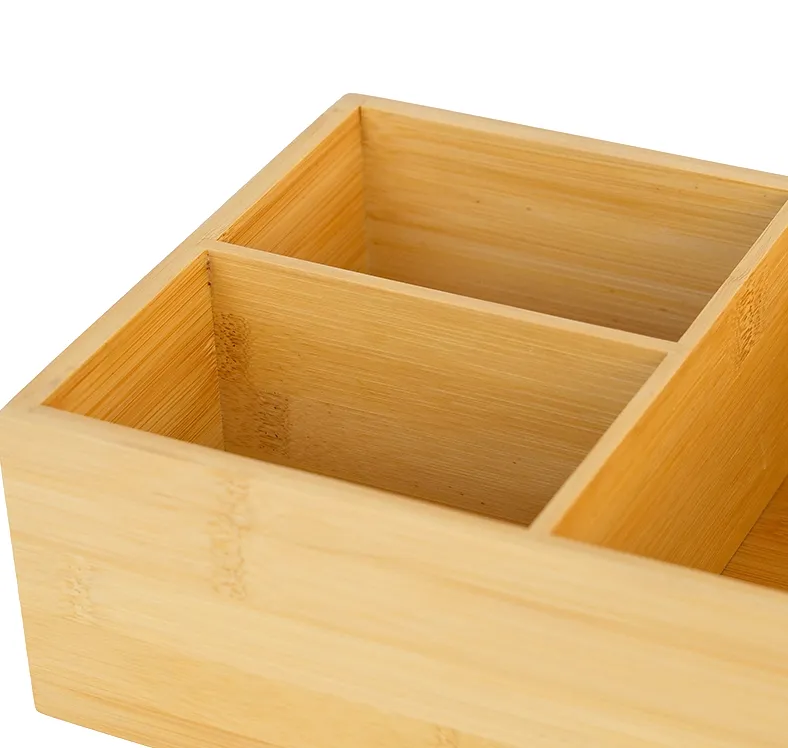 Multi-compartment Bamboo Storage Box