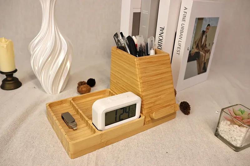 Multi-functional Bamboo Pen Holder