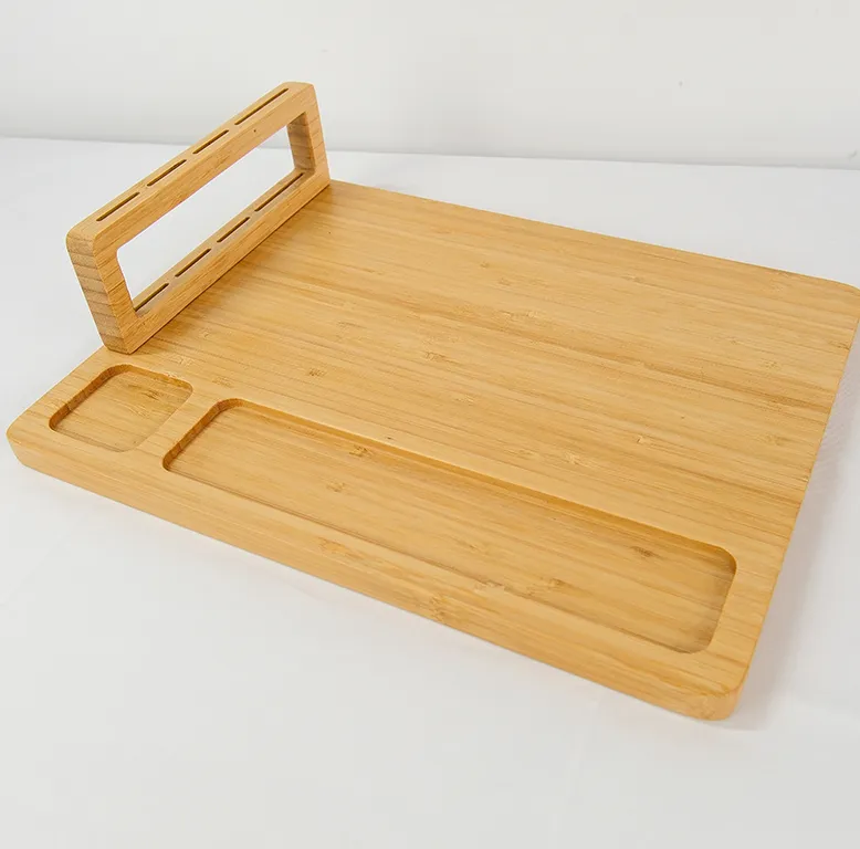 Multifunctional Bamboo Cutting Board with Knife and Fork Holder