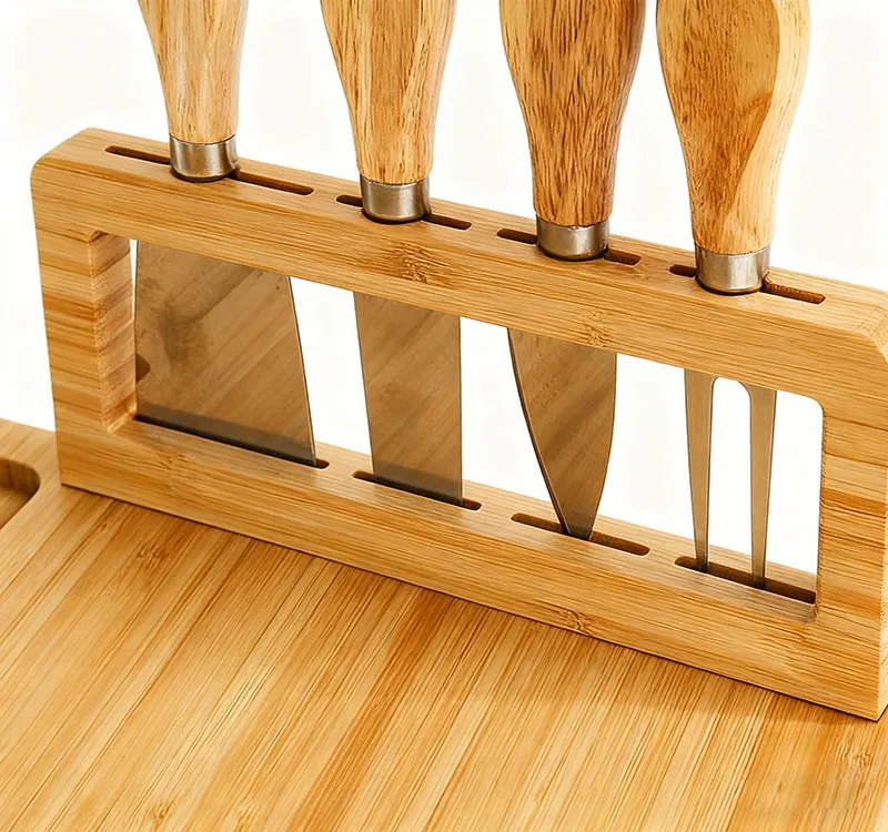 Multifunctional Bamboo Cutting Board with Knife and Fork Holder