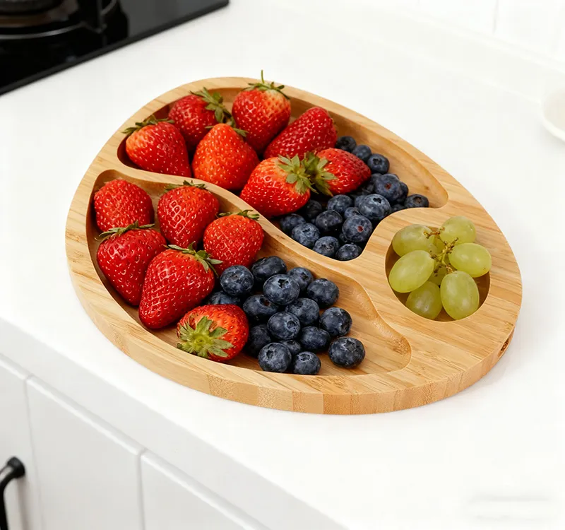 Partitioned Bamboo Tray