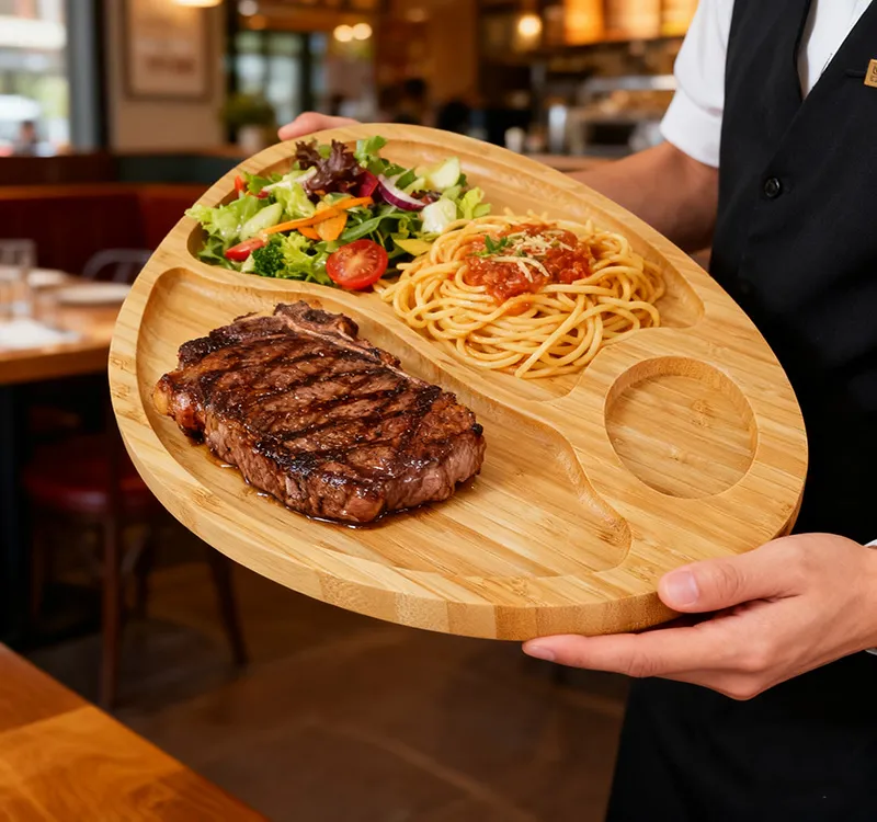 Partitioned Bamboo Tray