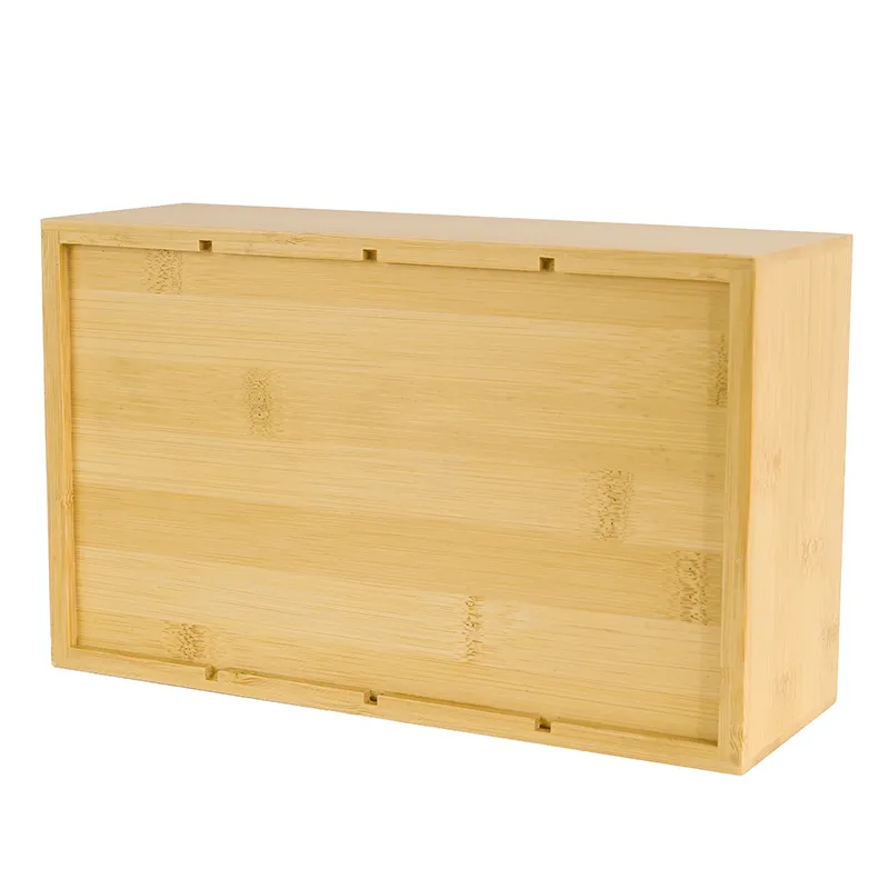 Organiseur de rangement en bambou rectangulaire à 4 compartiments