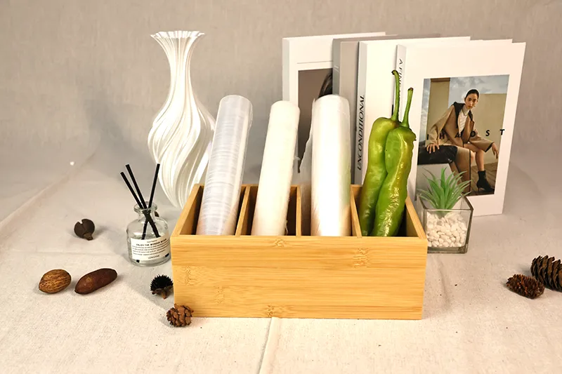 Organiseur de rangement en bambou rectangulaire à 4 compartiments