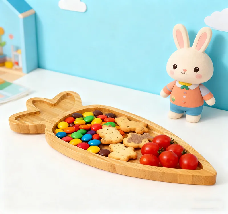 Reusable Carrot Shaped Bamboo Plate