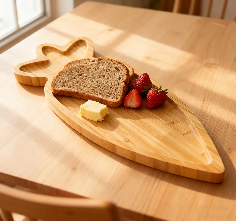 Reusable Carrot Shaped Bamboo Plate
