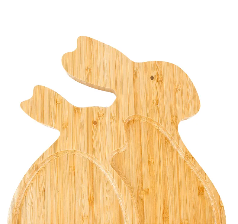 Reusable Little White Rabbit Shaped Bamboo Plate