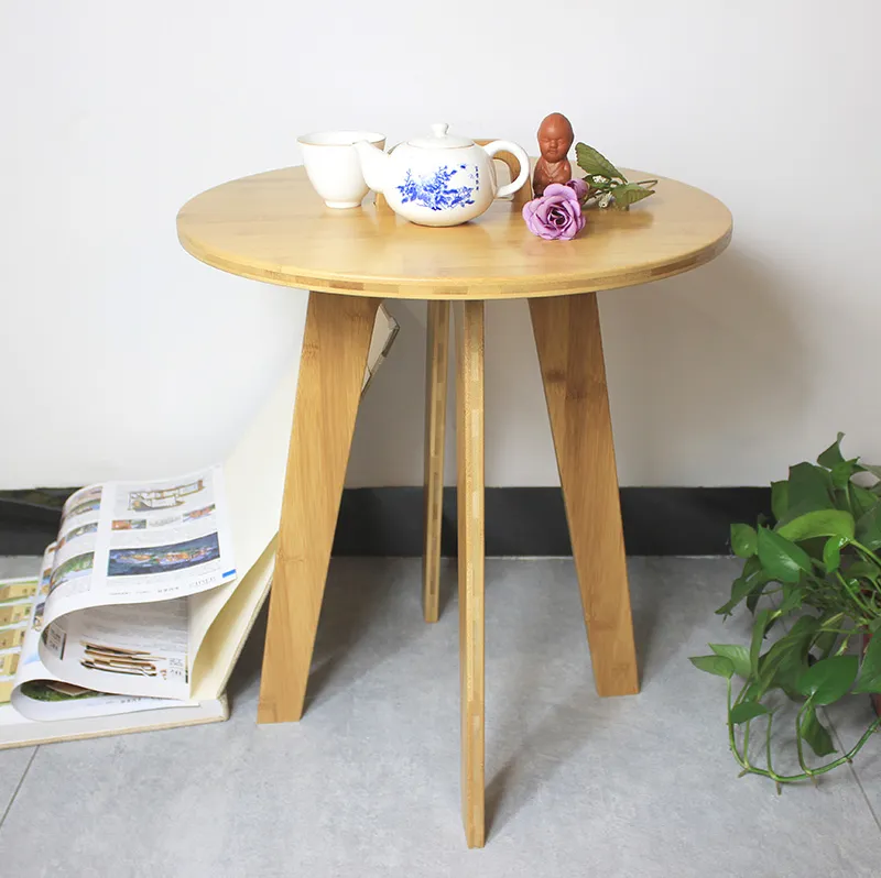 Small Detachable Round Bamboo Coffee Table