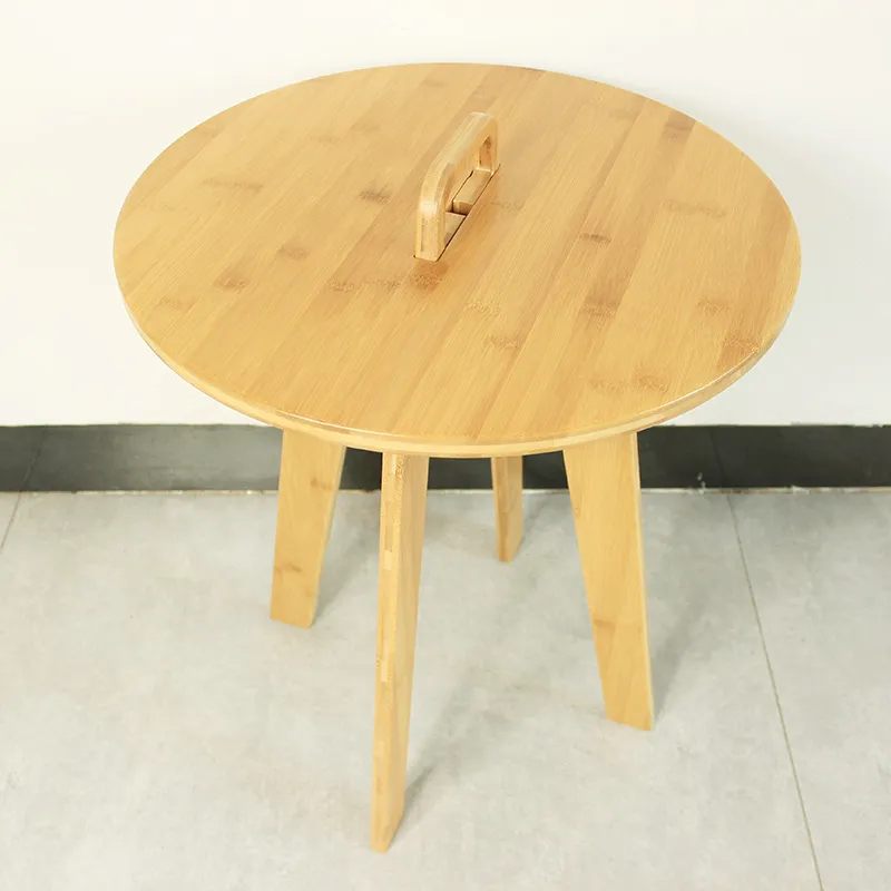 Small Detachable Round Bamboo Coffee Table