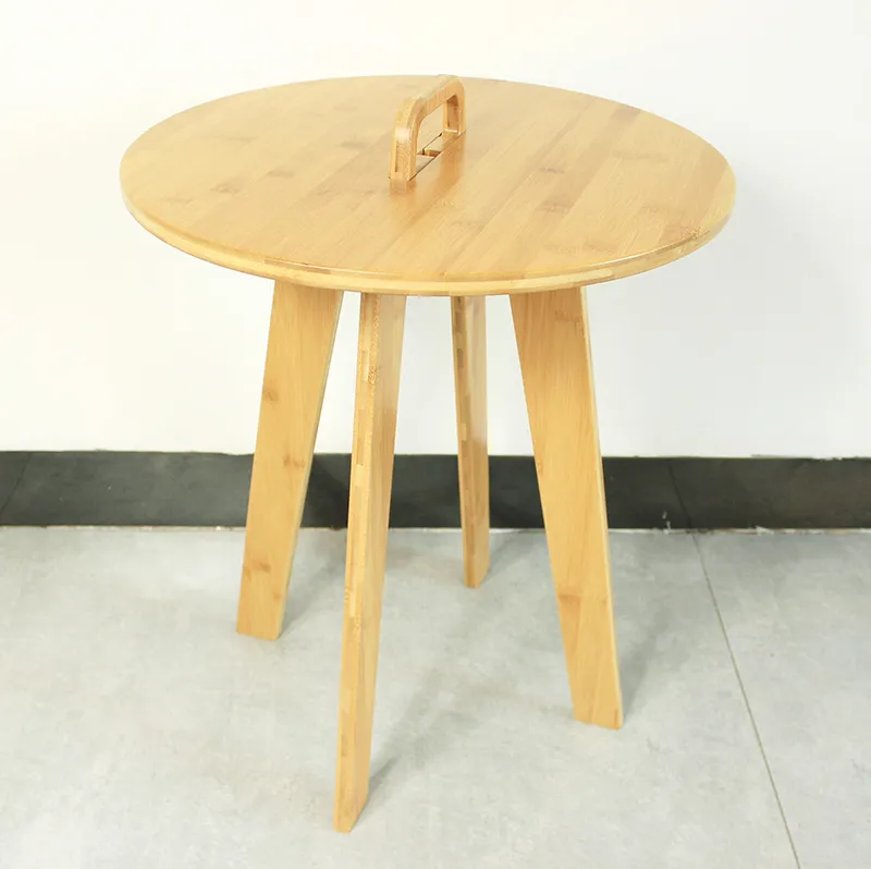 Small Detachable Round Bamboo Coffee Table