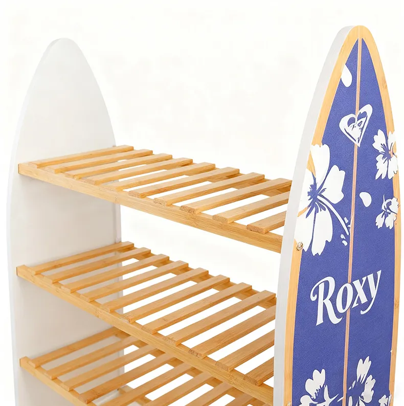 Surfboard-Shaped Bamboo Shelf