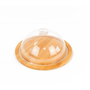 Bamboo Base Tray with Transparent Cover