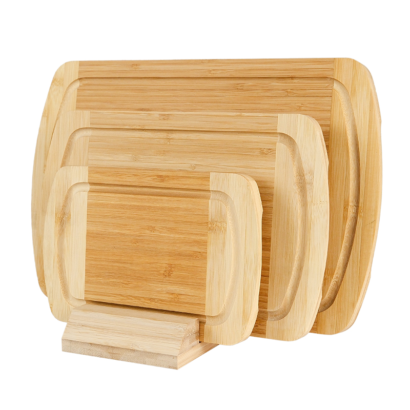 3-Piece 2-Tone Rectangular Bamboo Cutting Board Set