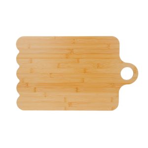 Bamboo Cutting Board with Handle and Wavy Edge