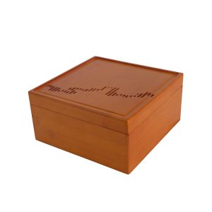 Bamboo Square Tea Box with Perforated Lid