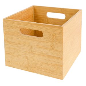 Bamboo Square Storage Box with Handles