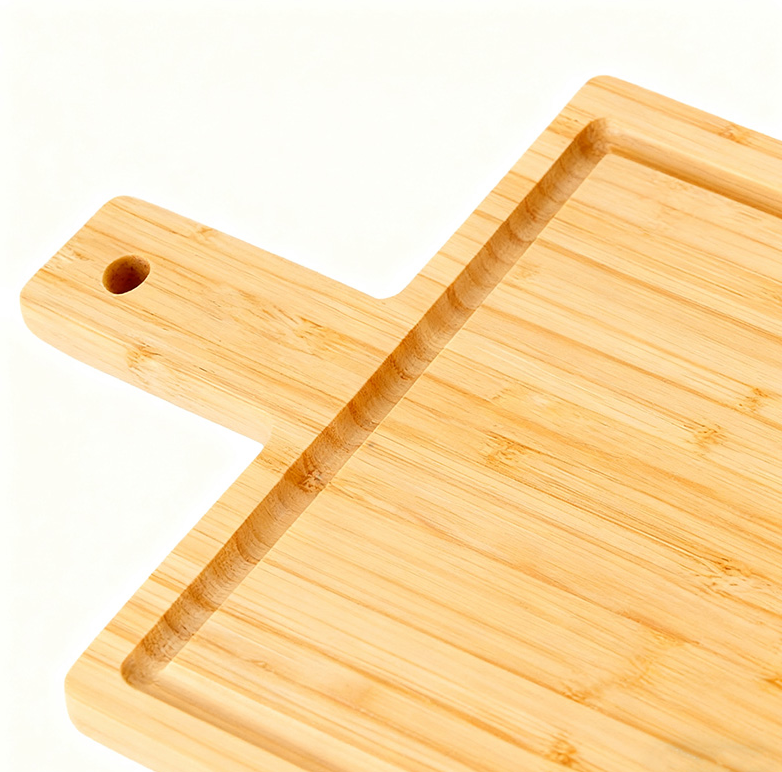 Square Bamboo Tray with Handle - Image 4