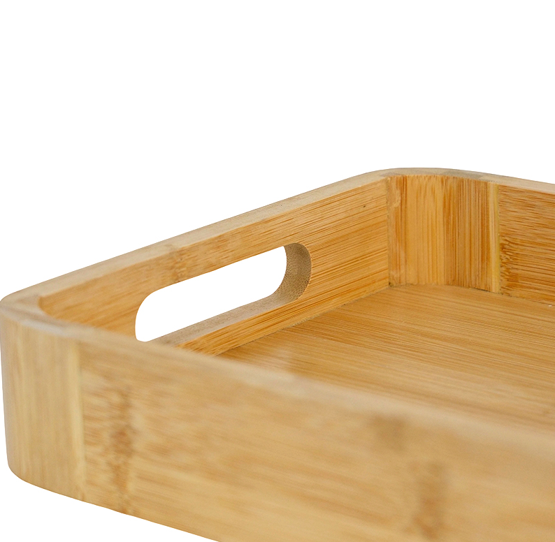 3 Nested Bamboo Trays with Handles - Image 3