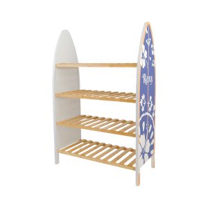 Surfboard-Shaped Bamboo Shelf