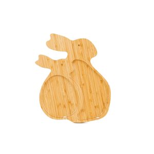 Reusable Little White Rabbit Shaped Bamboo Plate