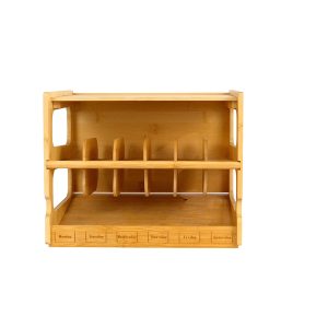 Bamboo Pet Food Storage Rack